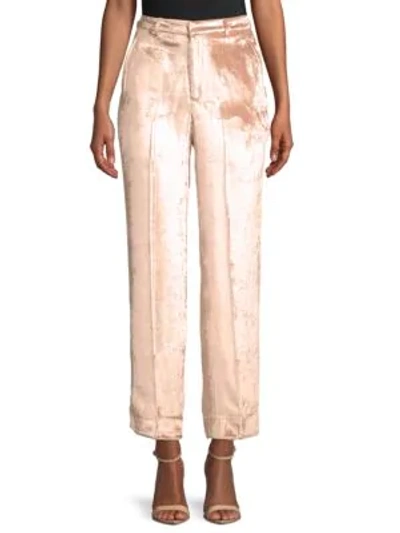 Shop Tome Velvet Tailored Pants In Pink