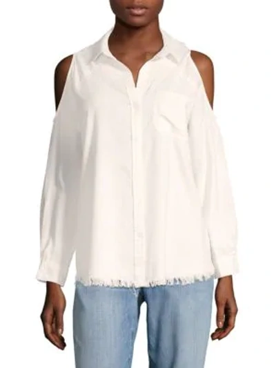Shop Saks Fifth Avenue Cold-shoulder Shirt In White