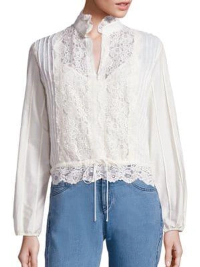 Shop See By Chloé Cotton Lace Blouse In Navy