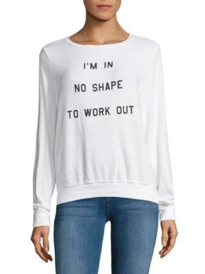Shop Wildfox I'm In No Shape To Work Out Sweater In Clean White