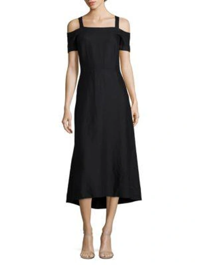 Shop A.l.c Daniel Cold-shoulder Dress In Black