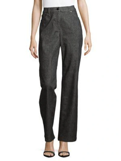 Shop Escada Straight Tonal Pant In Grey