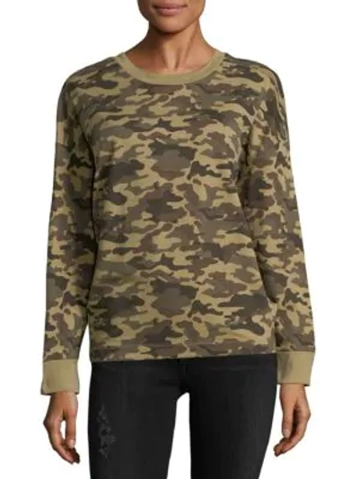 Shop Chrldr Camo Cotton Sweatshirt In Dark Green