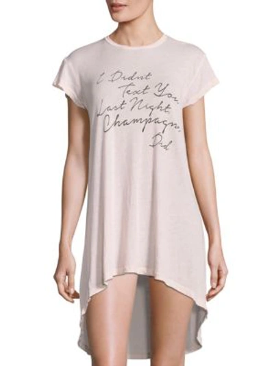 Shop Wildfox Front Graphic Pullover Dress In Blush