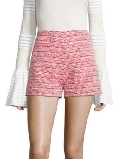 Shop Alexis Nelly Tweed Shorts In Red