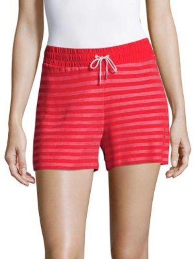 Shop Sandro Striped Drawstring Shorts In Pink