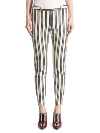 Altuzarra Henri Engineer-striped Cigarette Pants, White/black In ...