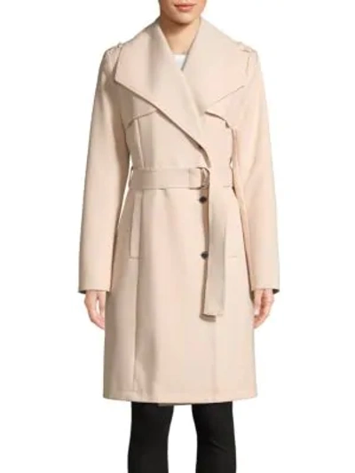 Shop Calvin Klein Belted Trench Coat In Blush