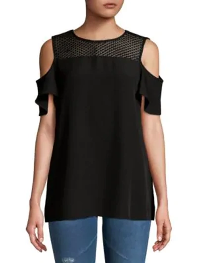 Shop Calvin Klein Cold Shoulder Top In Black