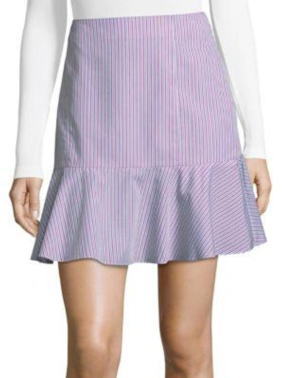 Shop Prose & Poetry Stripe Cotton Mini Skirt In Tangerine