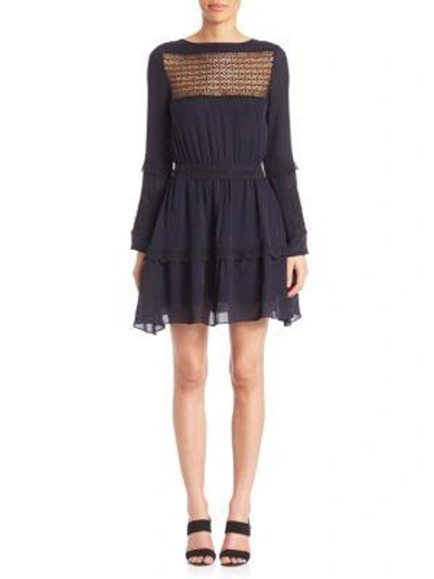 Shop Tanya Taylor Darby Lace Dress In Midnight