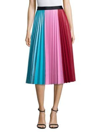 Shop Romance Was Born Continuum Pleated Skirt In Pink Blue