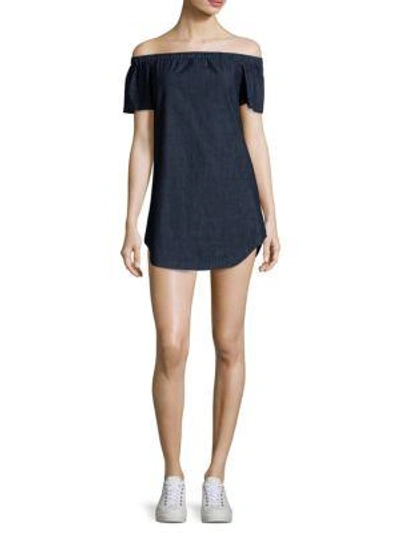 Shop 3x1 Clark Off-the-shoulder Denim Dress In Blue