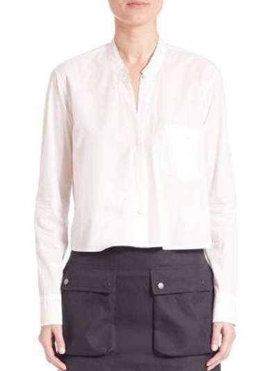 Shop Helmut Lang Cotton Crop Shirt In Off White
