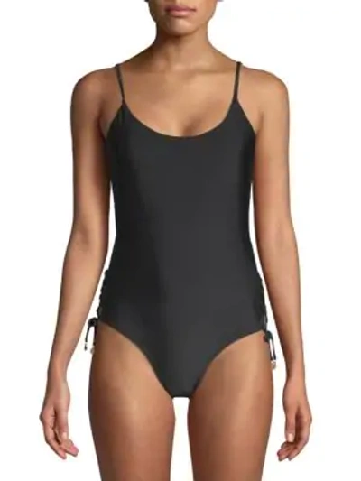 Shop 6 Shore Road One-piece Floral-printed Swimsuit In Black