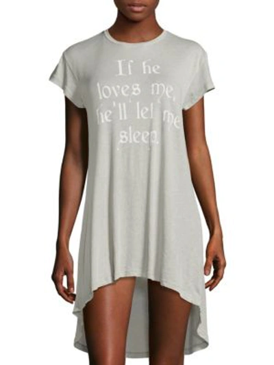 Shop Wildfox Graphic Designed Pullover Dress In Grey