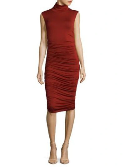 Shop Bailey44 Ruched Bodycon Dress In Brick