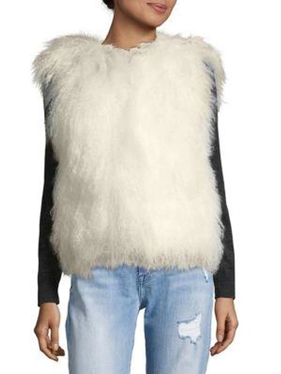 Shop Belle Fare Textured Fur Top In White