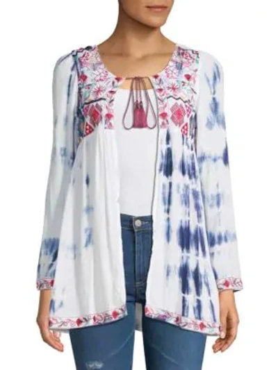 Shop Raga Waves Tie-dye Blouse In White Multi