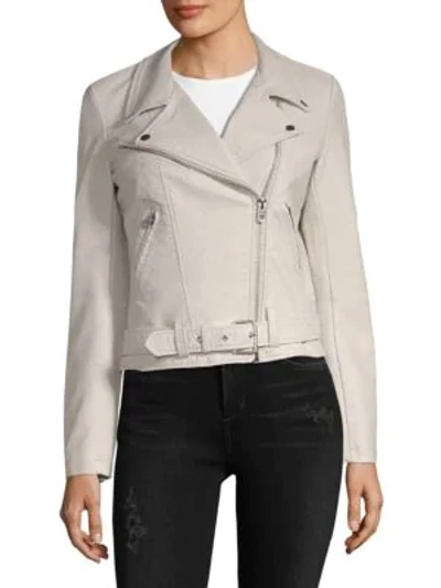 Shop Driftwood Embroidered Moto Jacket In Natural