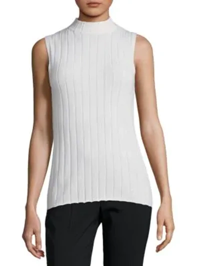 Shop Lafayette 148 Sleeveless Cashmere Top In Cloud