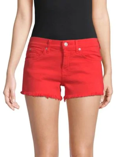 Shop 7 For All Mankind Cut Off Shorts In Poppy