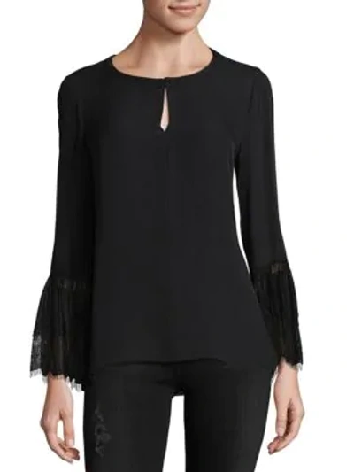 Shop Kobi Halperin Silk Bell Sleeve Top In Black