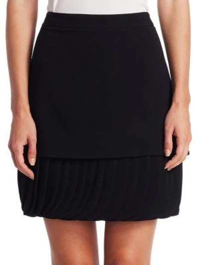 Shop Brandon Maxwell Layered Petal Hem Skirt In Black