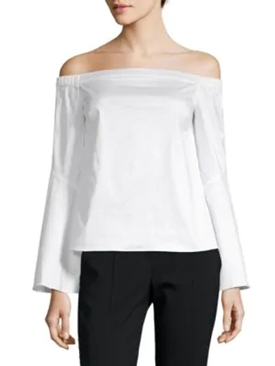 Shop Zac Posen Off-the-shoulder Blouse In White