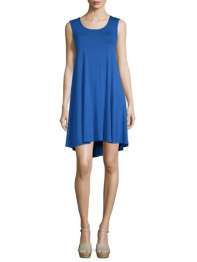 Shop Joan Vass Hi-lo Tank Dress In Blue
