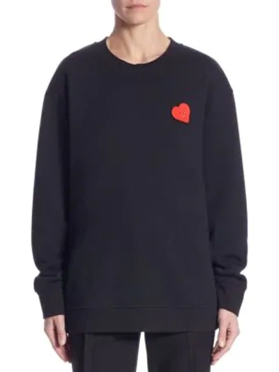 Shop Jason Wu Emoji Cotton Sweatshirt In Black