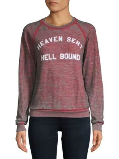 Shop Wildfox Heaven Sent Sweatshirt In Heather Red