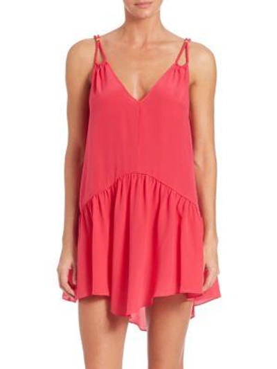 Shop Lazul Braided-cord Short Silk Dress In Diva Pink