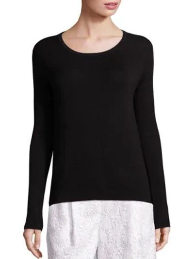 Shop Diane Von Furstenberg Kylee Merino Wool & Silk Blend Top In Black