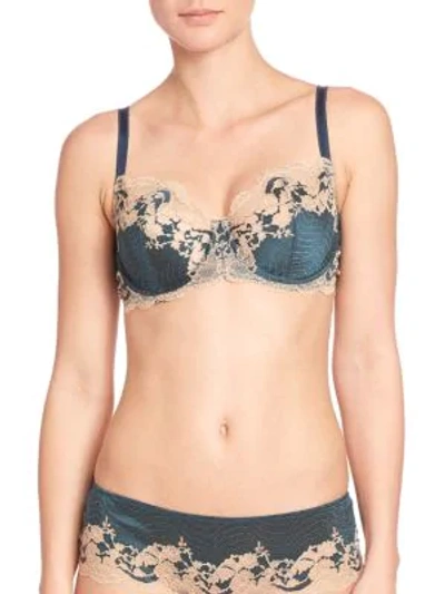 Shop Wacoal Lace Affair Underwire Bra In Forest Green