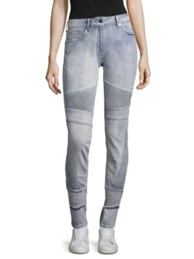Shop Sandro Paneled Skinny Jeans In Stone Wash
