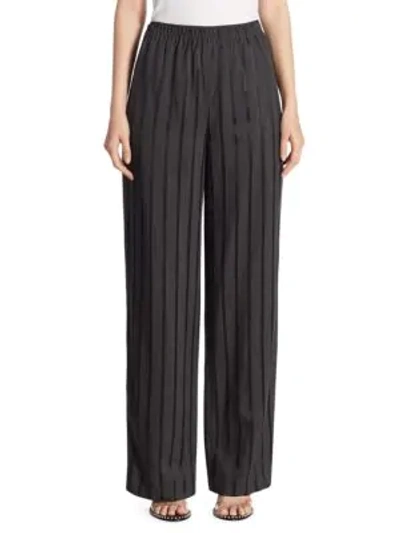 Shop Alexander Wang Striped Pajama Trousers In Black