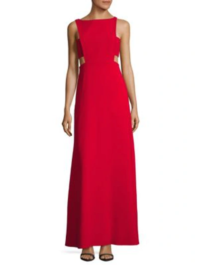 Shop Jill Jill Stuart Cutout Bateauneck Gown In Cherry Red
