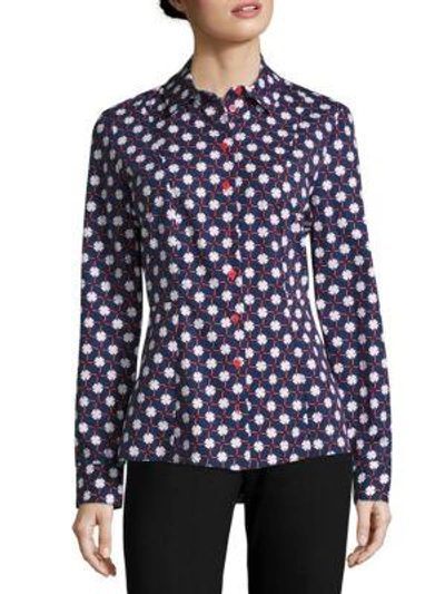 Shop Carven Printed Button-up Blouse In Multi