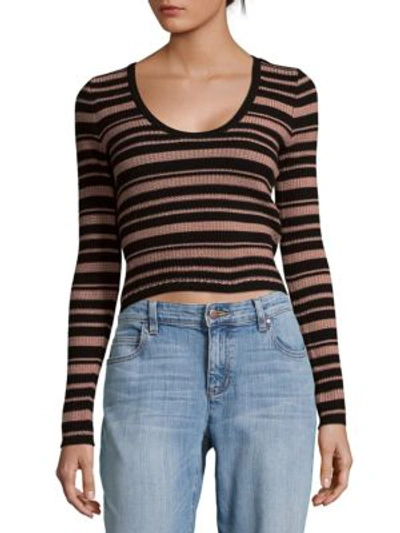 Shop Minkpink Striped Cotton Sweater In Multi