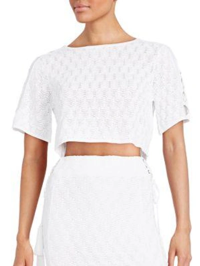 Shop Torn By Ronny Kobo Musette Top In White