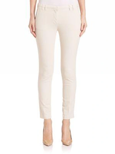 Shop Eleventy Printed Ankle Pants In Sand