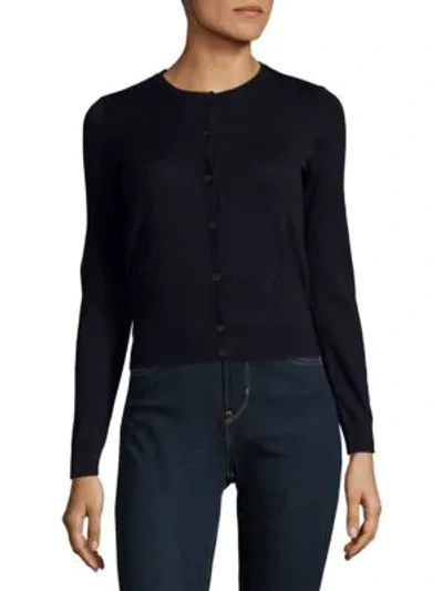 Shop Carven Button-front Cotton Jacket In Navy