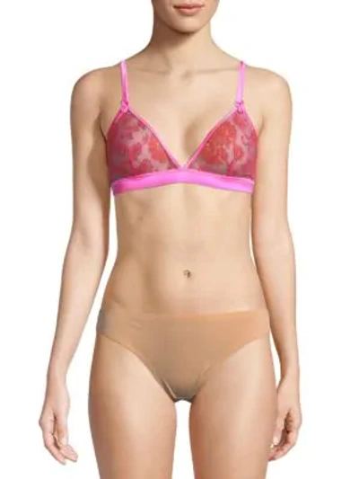 Shop Mimi Holliday Lace Triangle Bra In Bright Pink