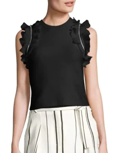 Shop 3.1 Phillip Lim / フィリップ リム Solid Ruffle Tank Top In Black