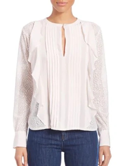 Shop See By Chloé Ruffle Lace Top In Cloud White