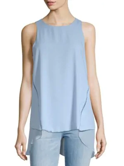 Shop Vince Camuto Hi-lo Blouse In Light Cornflower