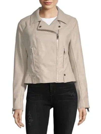 Shop French Connection Textured Zippered Jacket In Stone