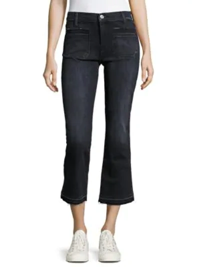 Shop 7 For All Mankind Cropped Boot-cut Jeans In Black