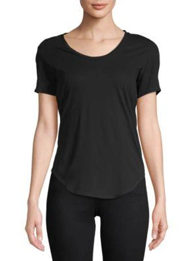 Shop Helmut Lang Scoopneck Cotton Tee In Black